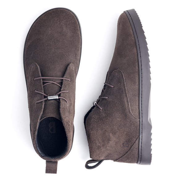 Birchbury vintage brown suede chukka boot, top and side view